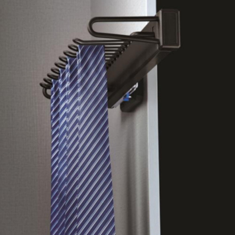 Trouser rack Pull out, 30Kg weigth, 9 adjustable braces with Anti skid  rubber coating - in the Häfele India Shop